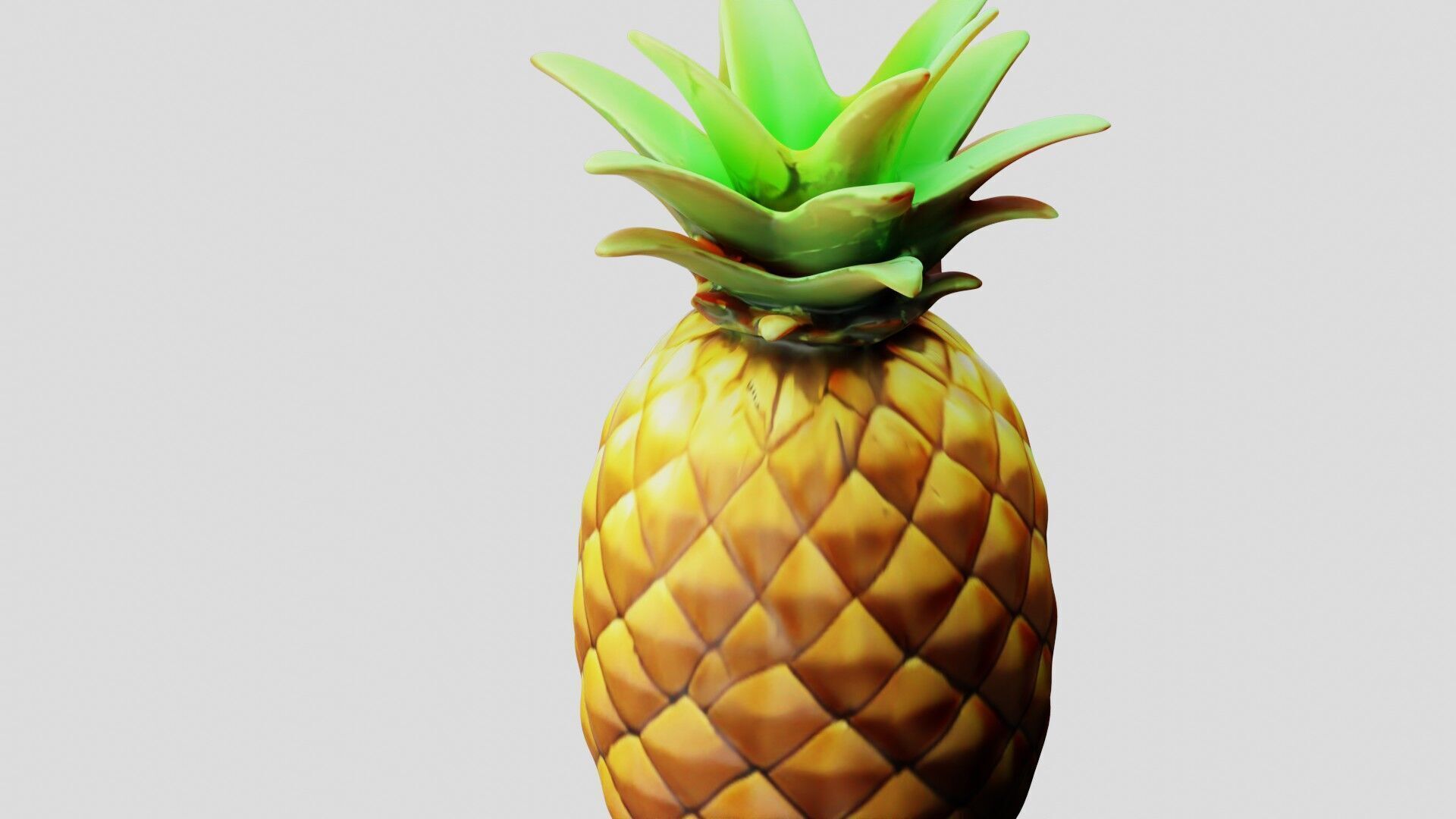 Pineapple Low-poly 3D model_12