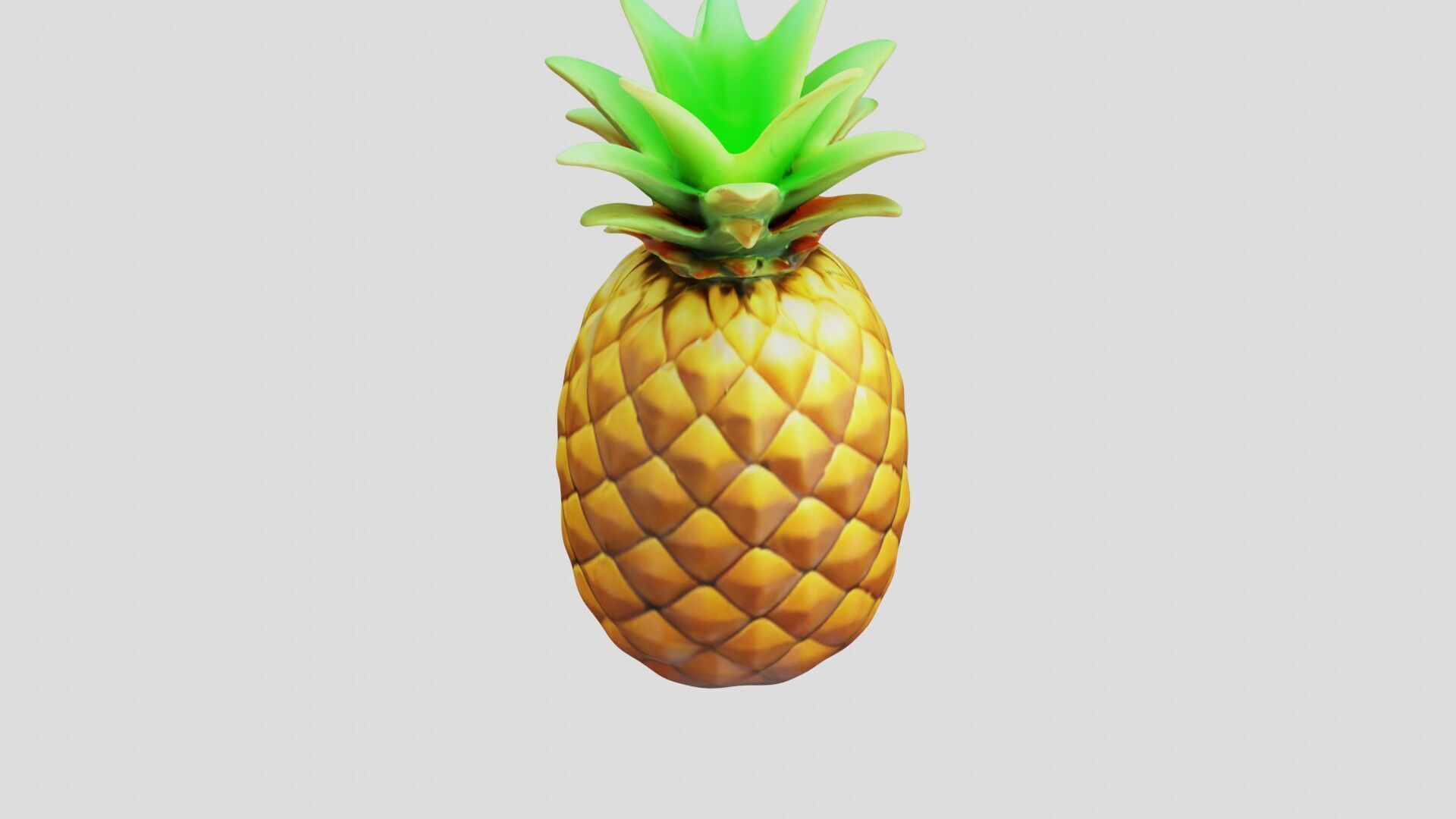 Pineapple Low-poly 3D model_7