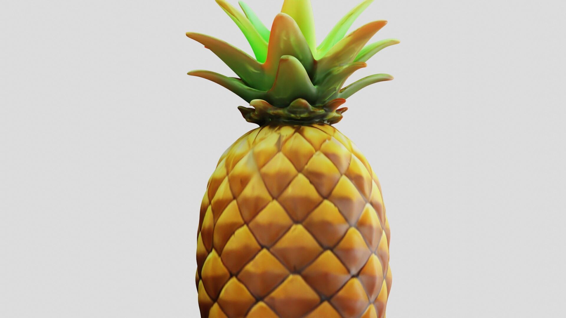 Pineapple Low-poly 3D model_15