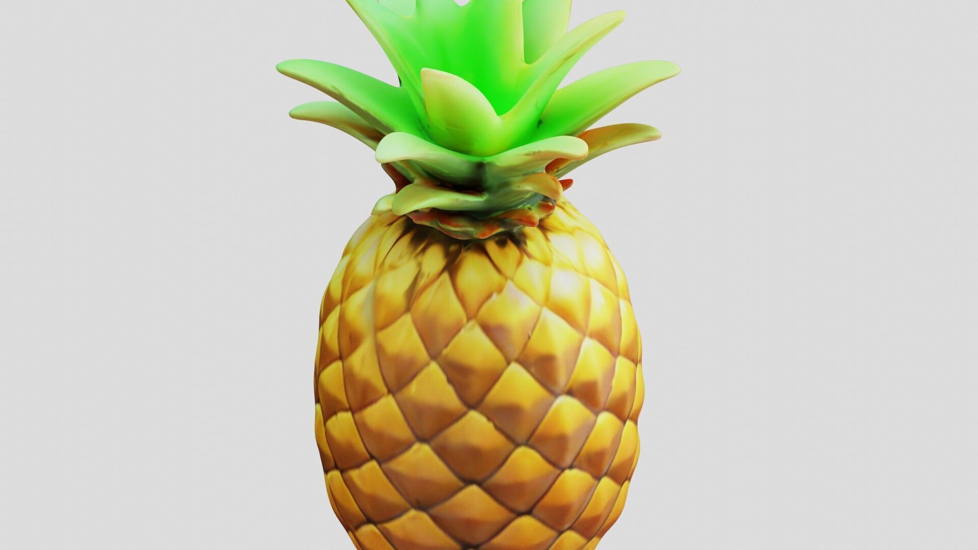Pineapple Low-poly 3D model_16