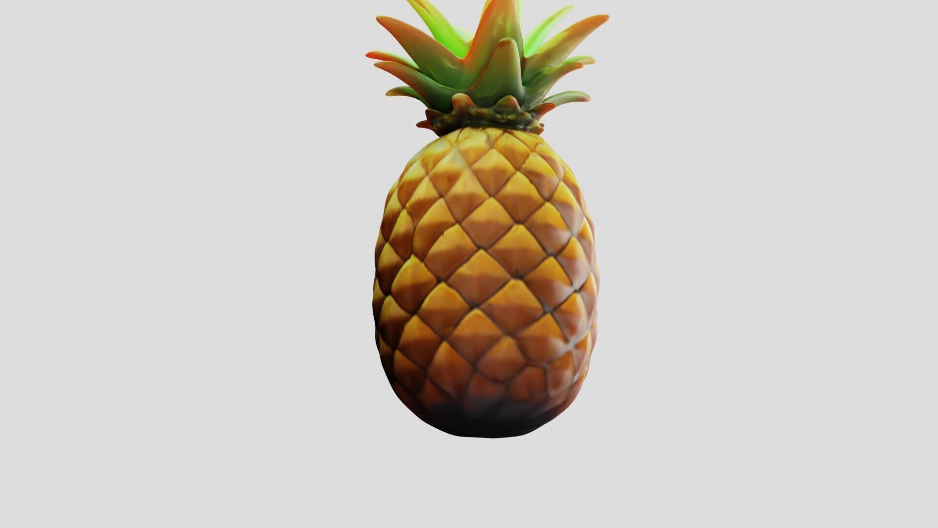 Pineapple Low-poly 3D model_8