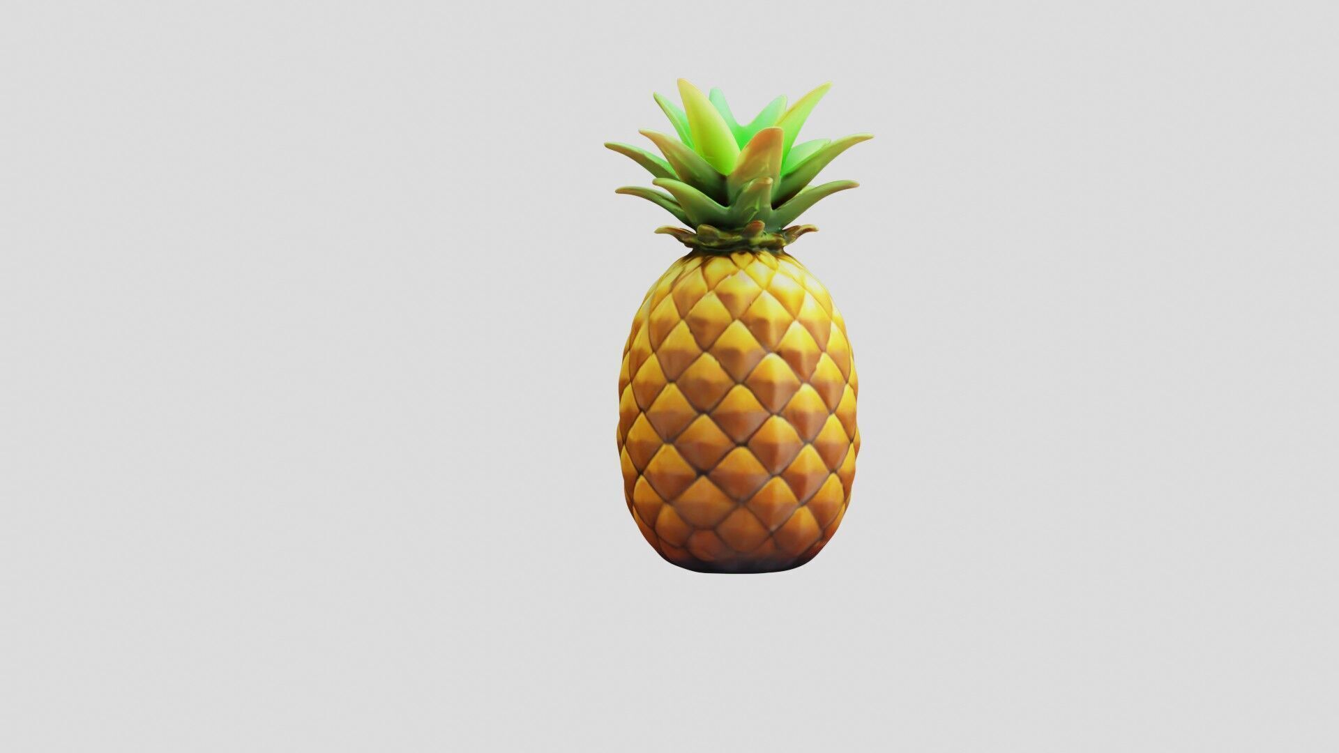 Pineapple Low-poly 3D model_2