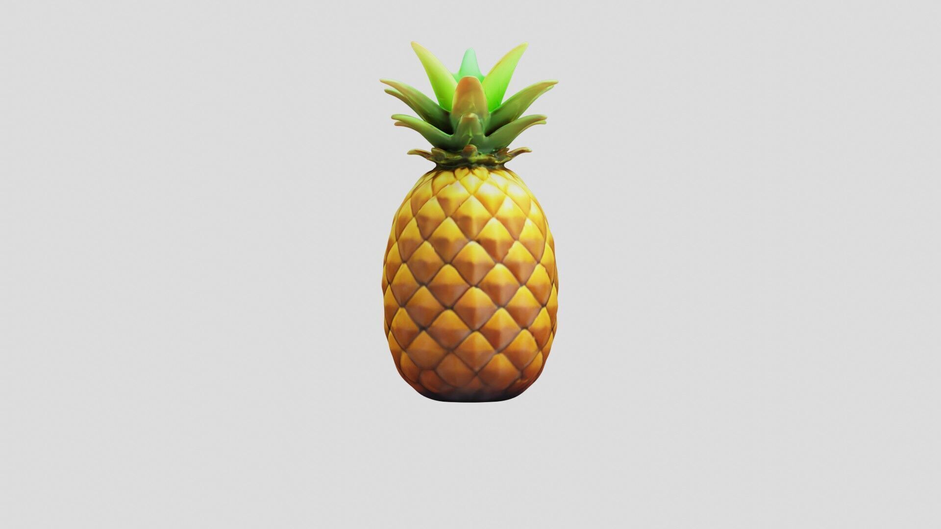Pineapple Low-poly 3D model_1