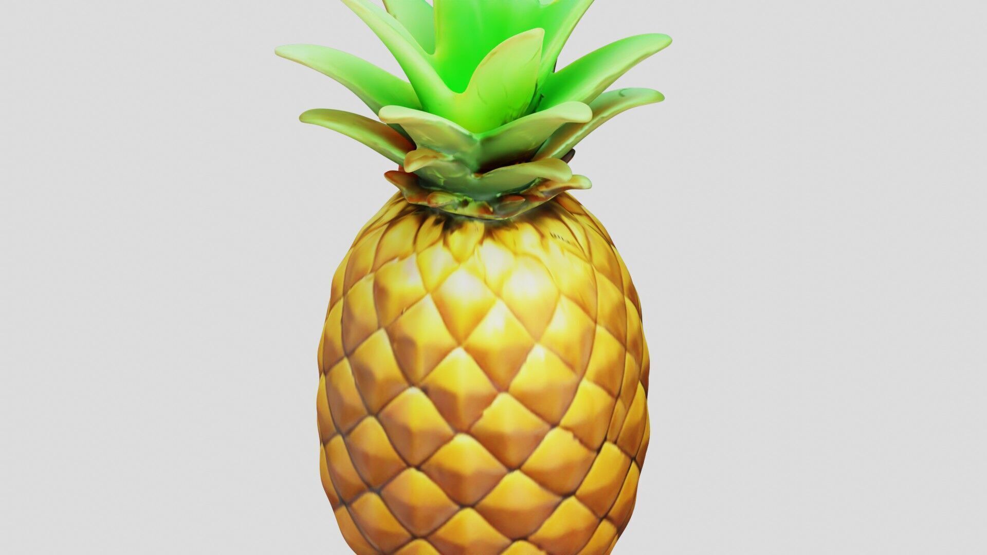 Pineapple Low-poly 3D model_17