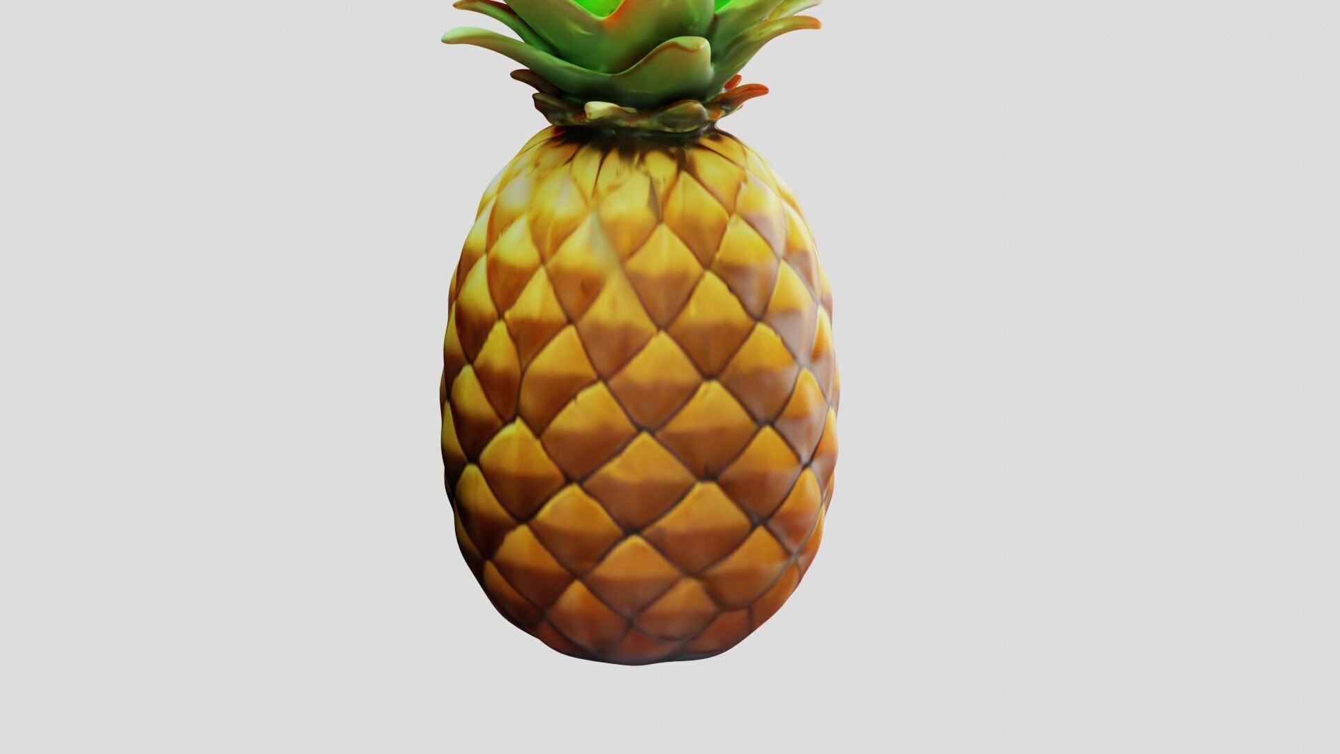 Pineapple Low-poly 3D model_9