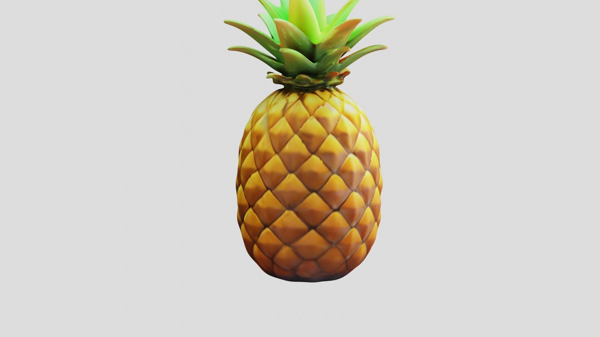 Pineapple Low-poly 3D model_4