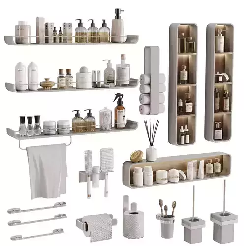 bathroom accessories 07 Low-poly 3D model