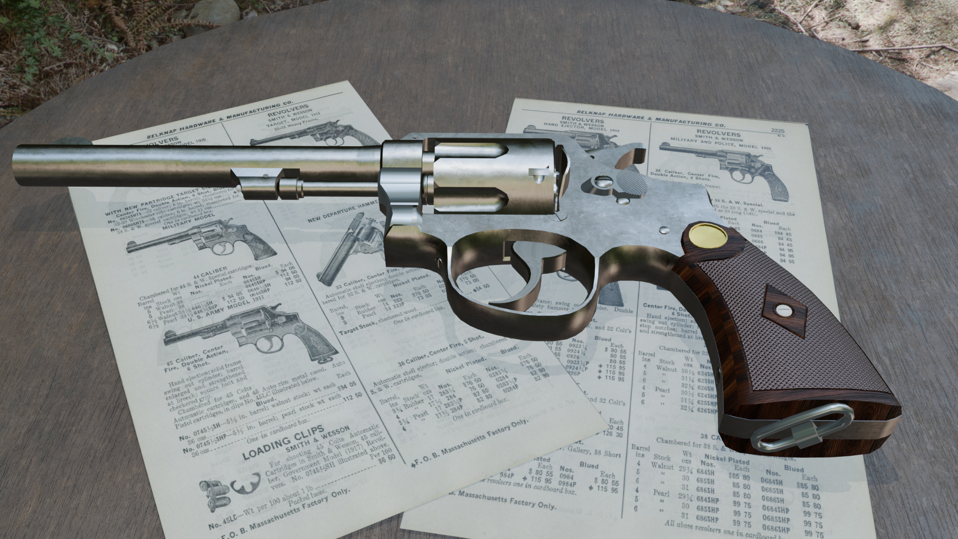 Revolver Smith e Wesson MeP 1905 Low-poly 3D model_2
