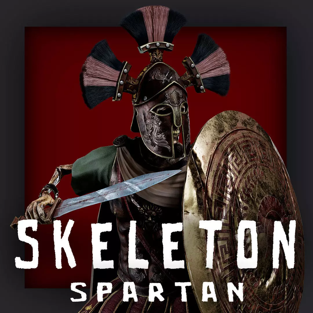 SKELETON SPARTAN ROYAL GUARD Low-poly 3D model_0