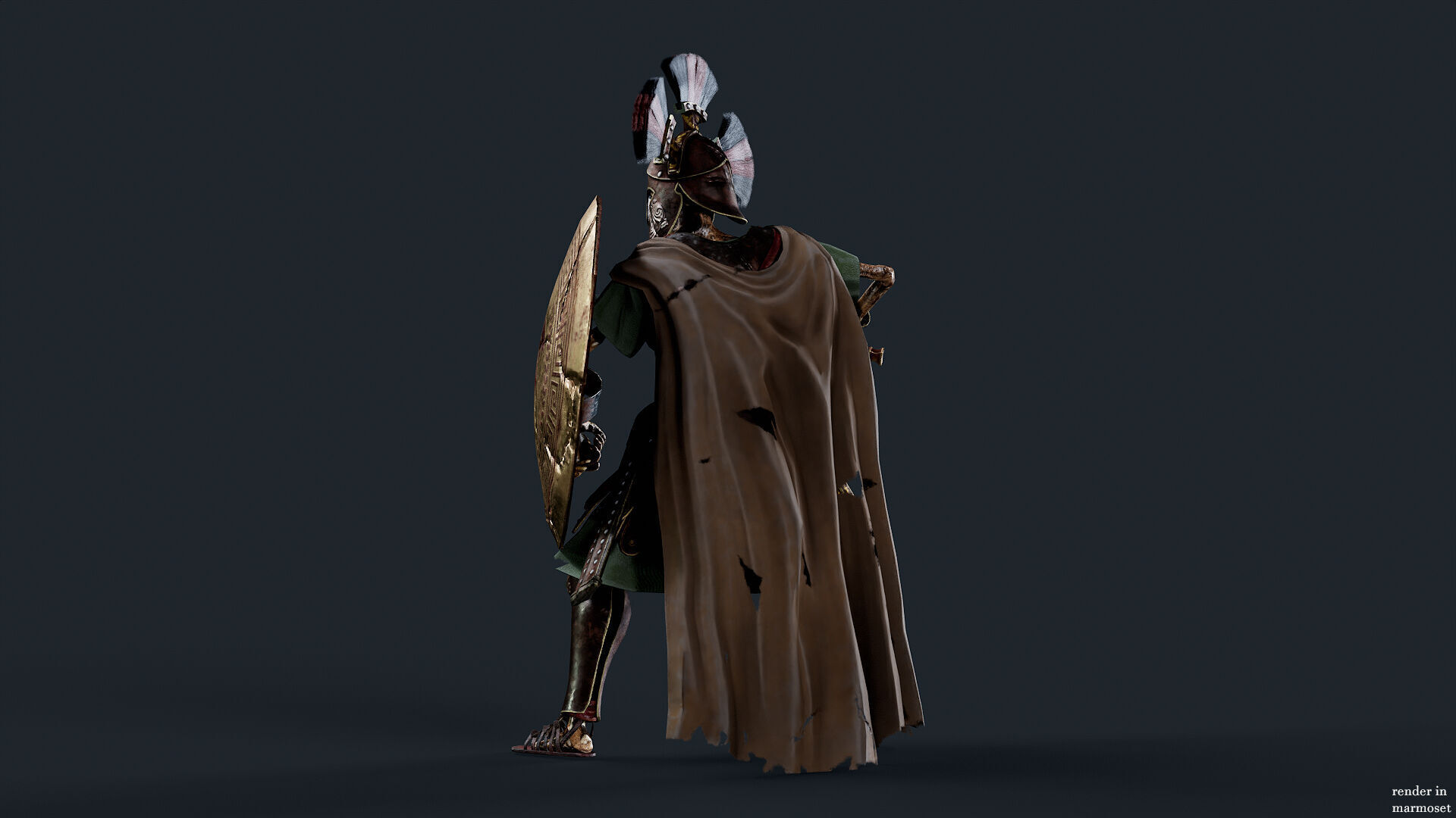 SKELETON SPARTAN ROYAL GUARD Low-poly 3D model_4