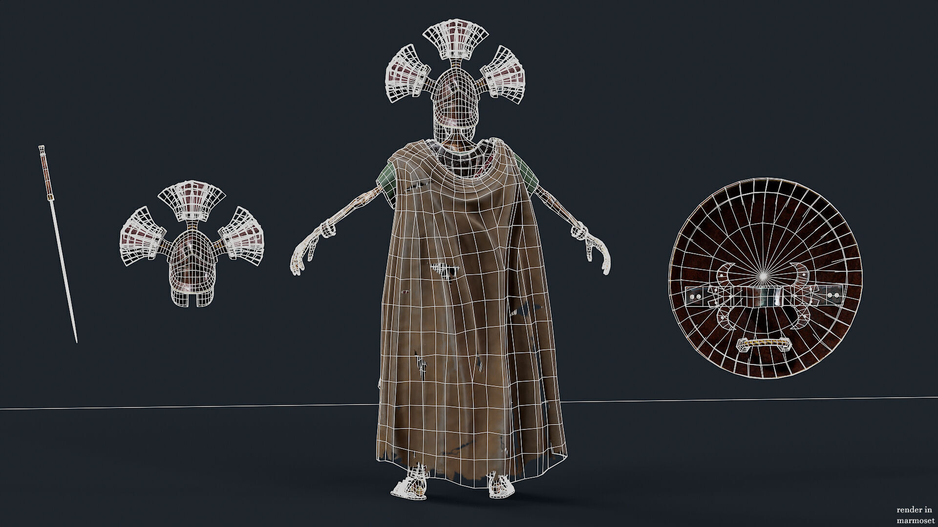 SKELETON SPARTAN ROYAL GUARD Low-poly 3D model_12