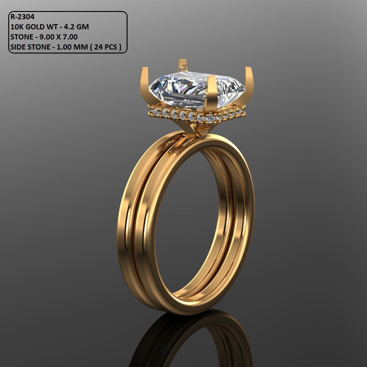 Solitaire Ring 3D print model_1