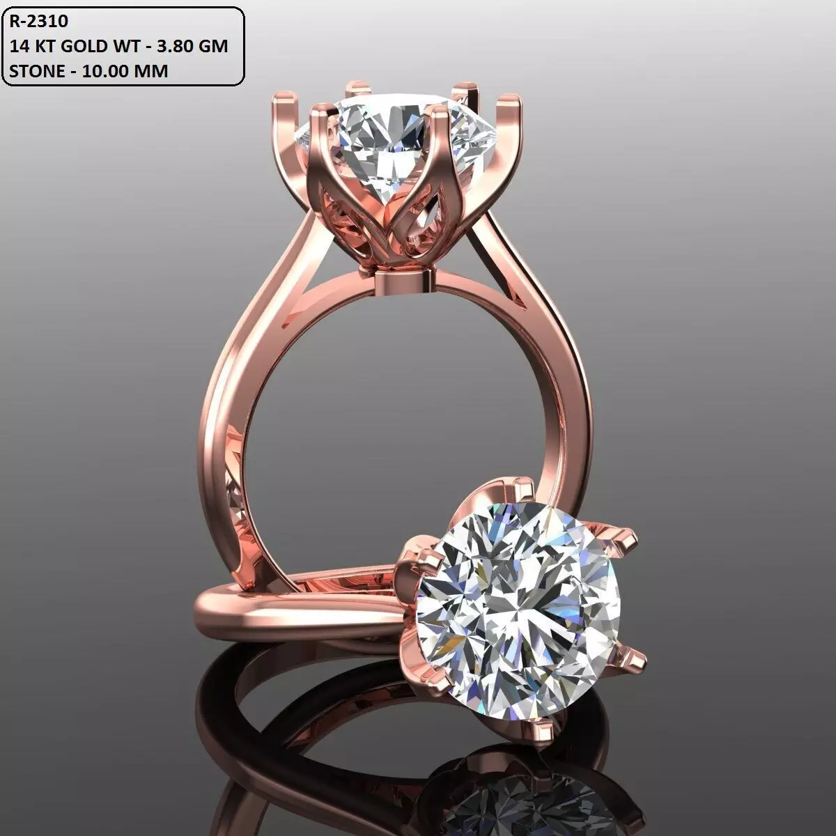Solitaire Ring 3D print model_0
