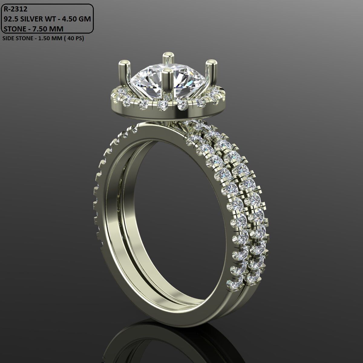 Solitaire Ring 3D print model_1