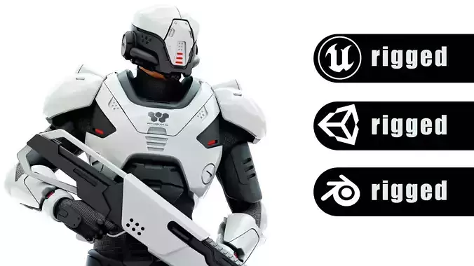 CYBORG SOL-20 Rigged for Unreal Engine - Unity - MIXAMO 3D model