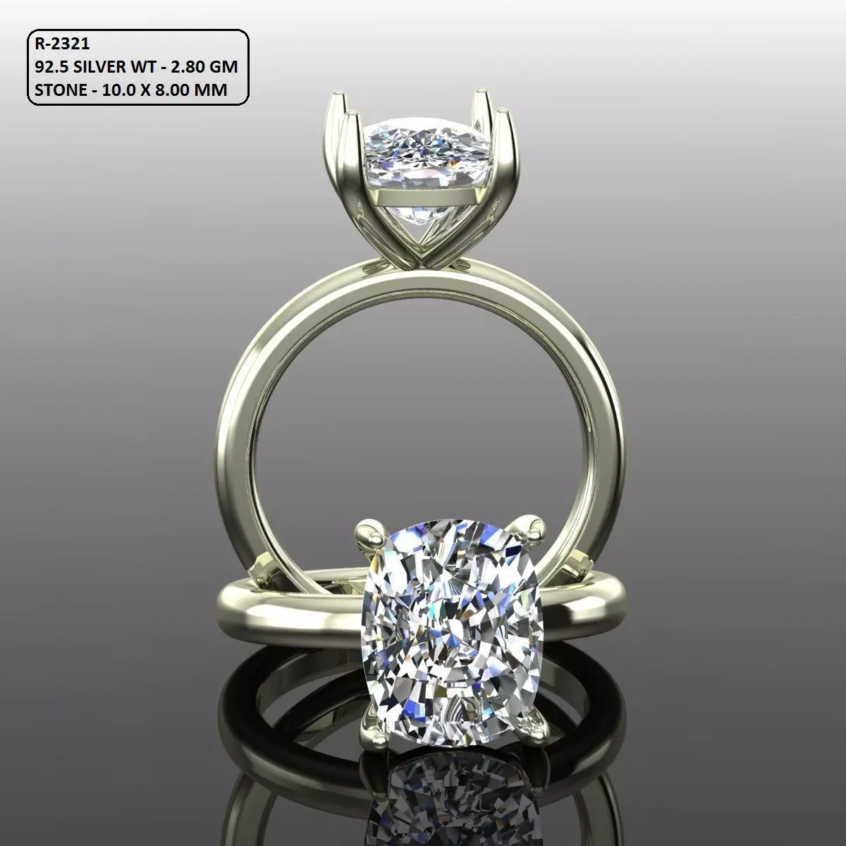 Solitaire Ring 3D print model_0