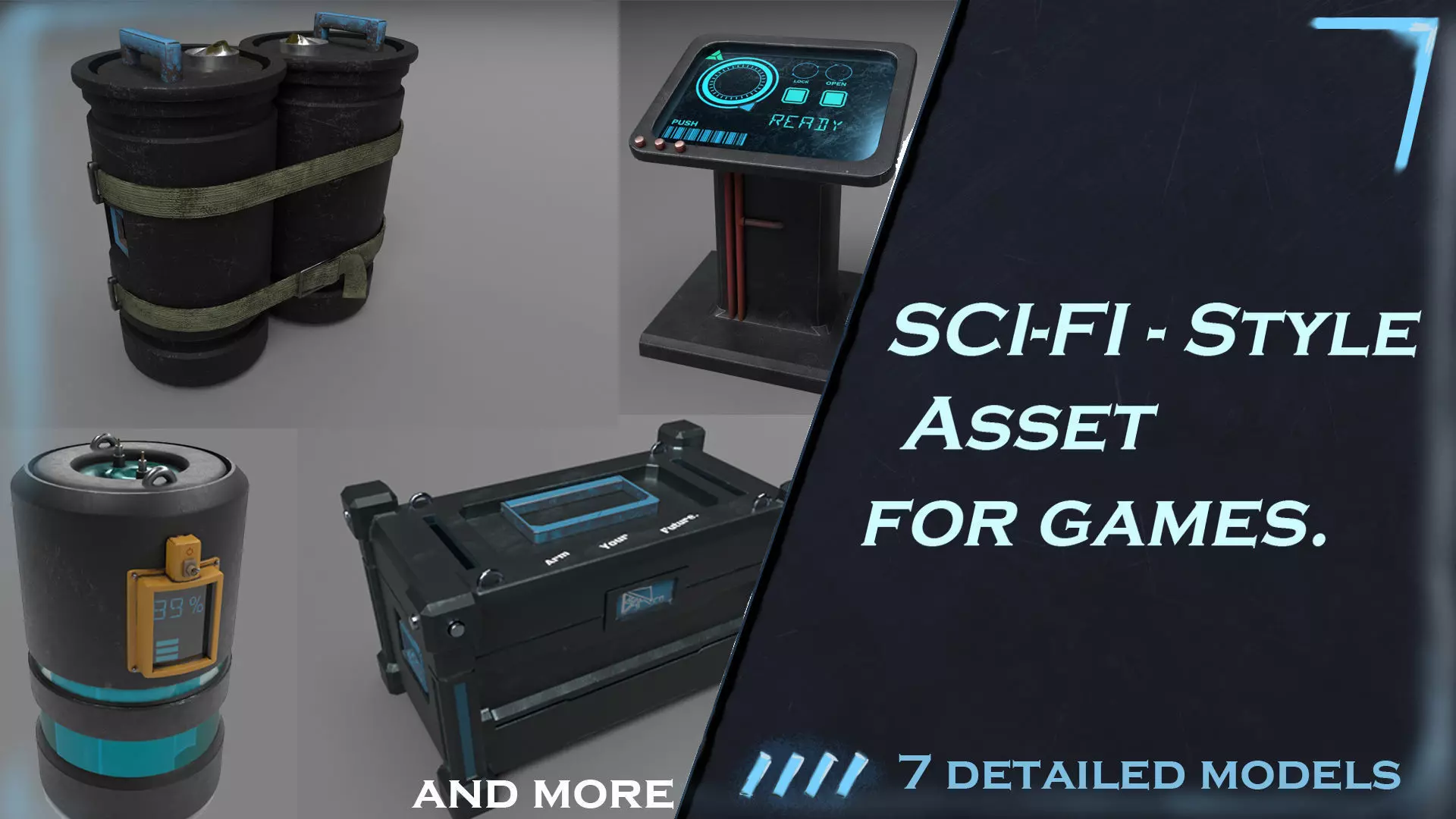 SCI-FI - Style Asset for games Low-poly 3D model_0