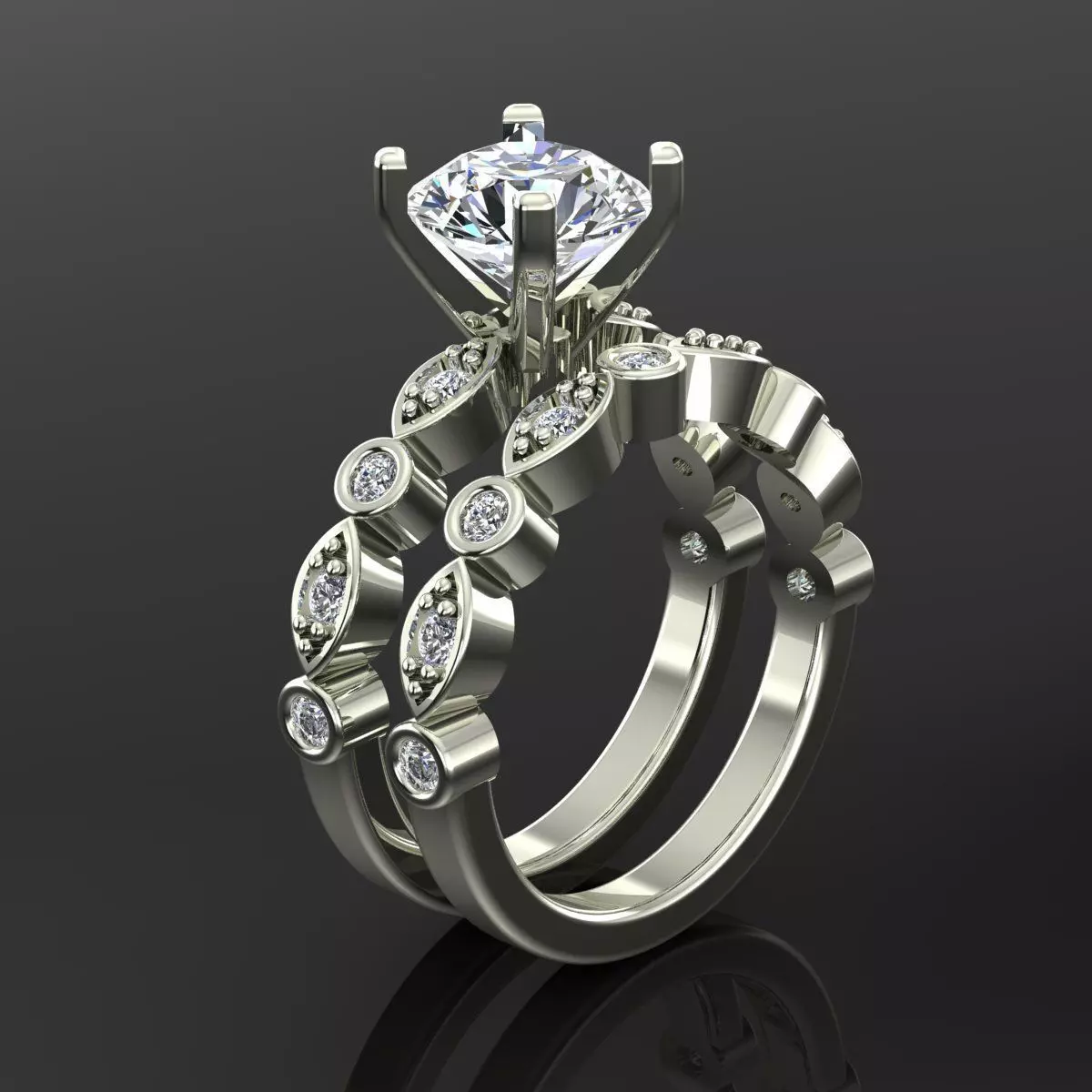 Solitaire Ring 3D print model_0