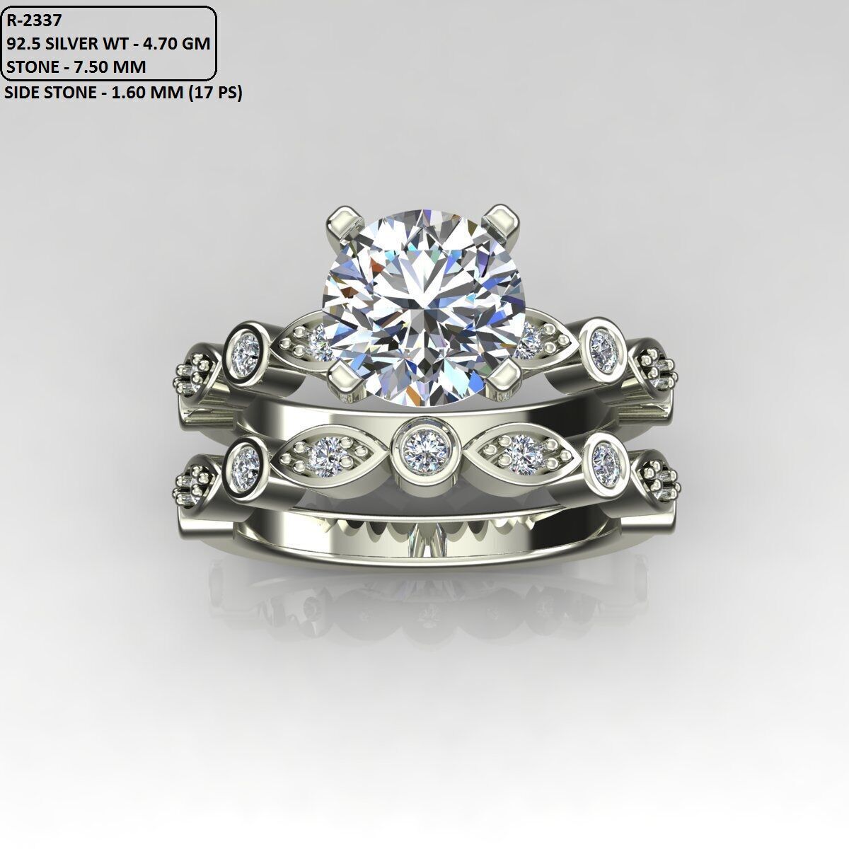 Solitaire Ring 3D print model_1