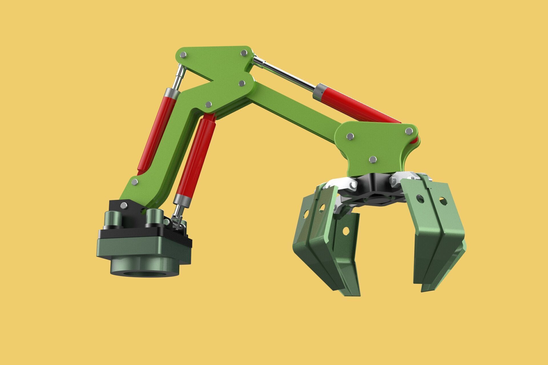 HYDRAULIC WOOD LOG TREE LOADER GRAB CRANE LIFTING GRABBER JAWS 3D model_7