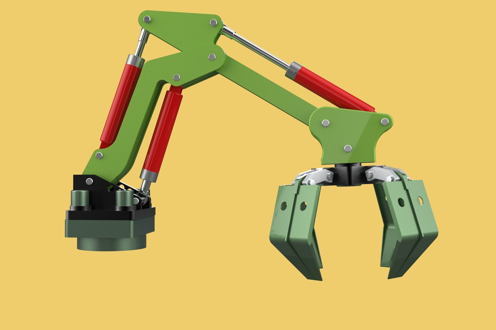 HYDRAULIC WOOD LOG TREE LOADER GRAB CRANE LIFTING GRABBER JAWS 3D model_14