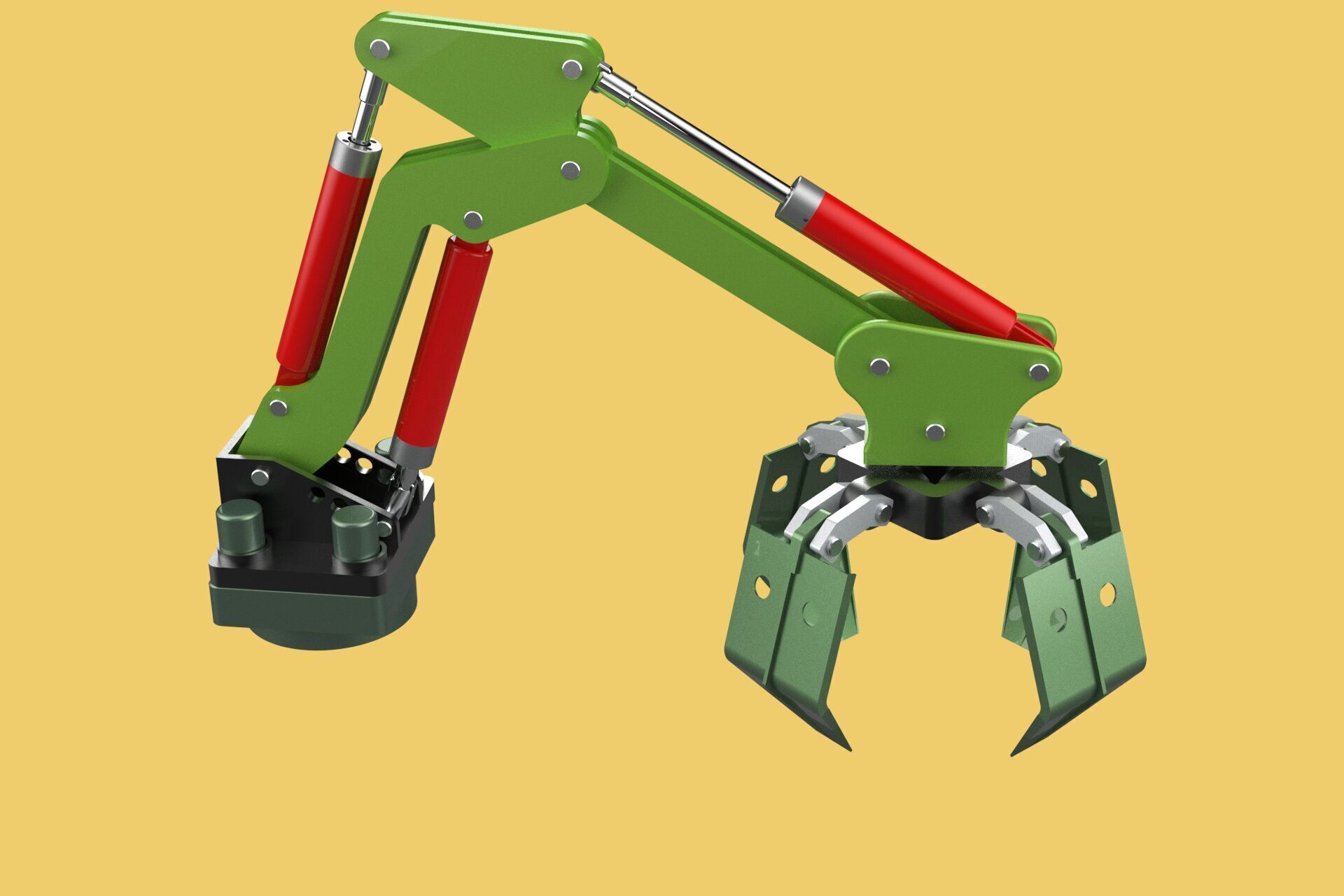 HYDRAULIC WOOD LOG TREE LOADER GRAB CRANE LIFTING GRABBER JAWS 3D model_15