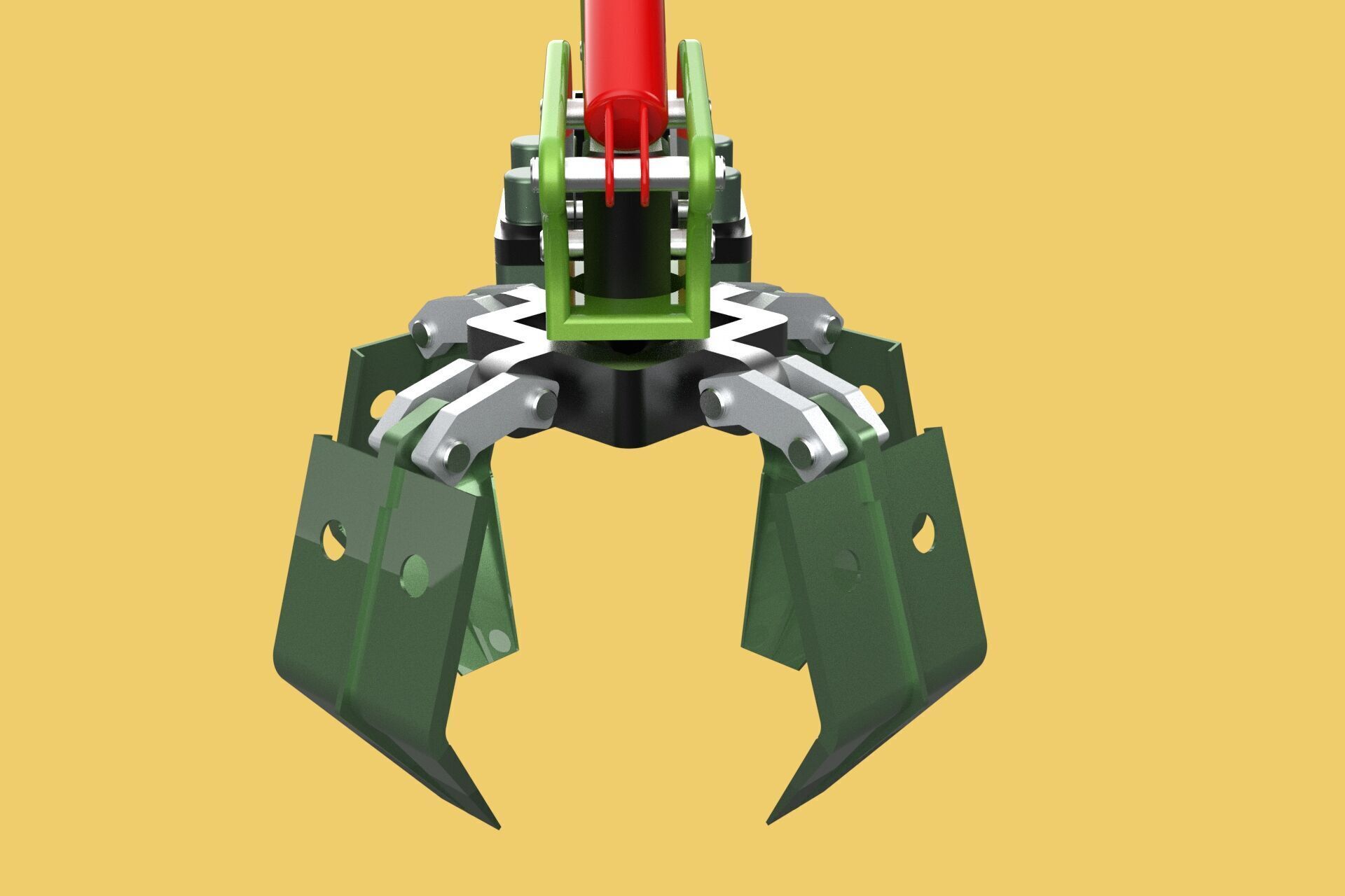 HYDRAULIC WOOD LOG TREE LOADER GRAB CRANE LIFTING GRABBER JAWS 3D model_12