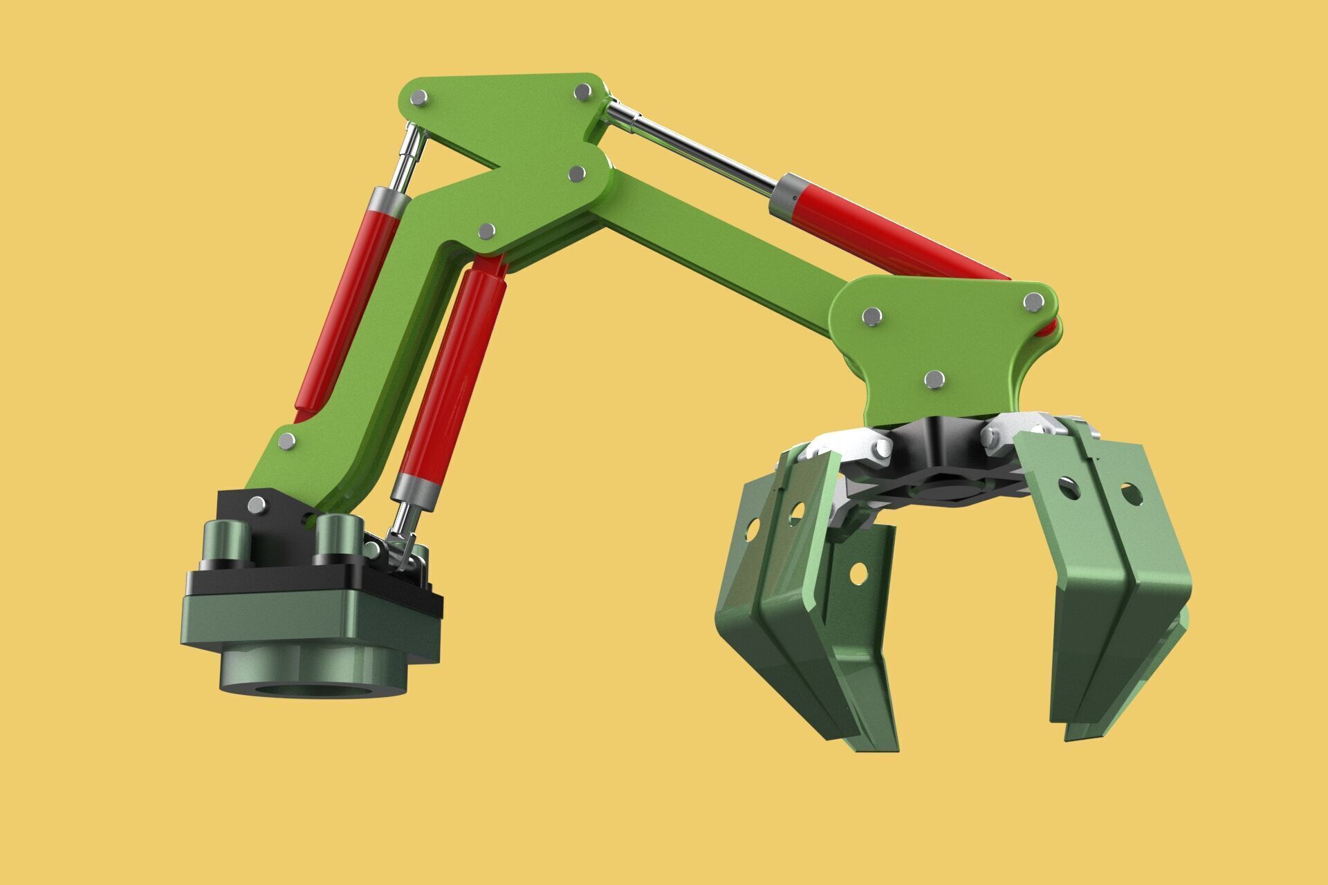 HYDRAULIC WOOD LOG TREE LOADER GRAB CRANE LIFTING GRABBER JAWS 3D model_8