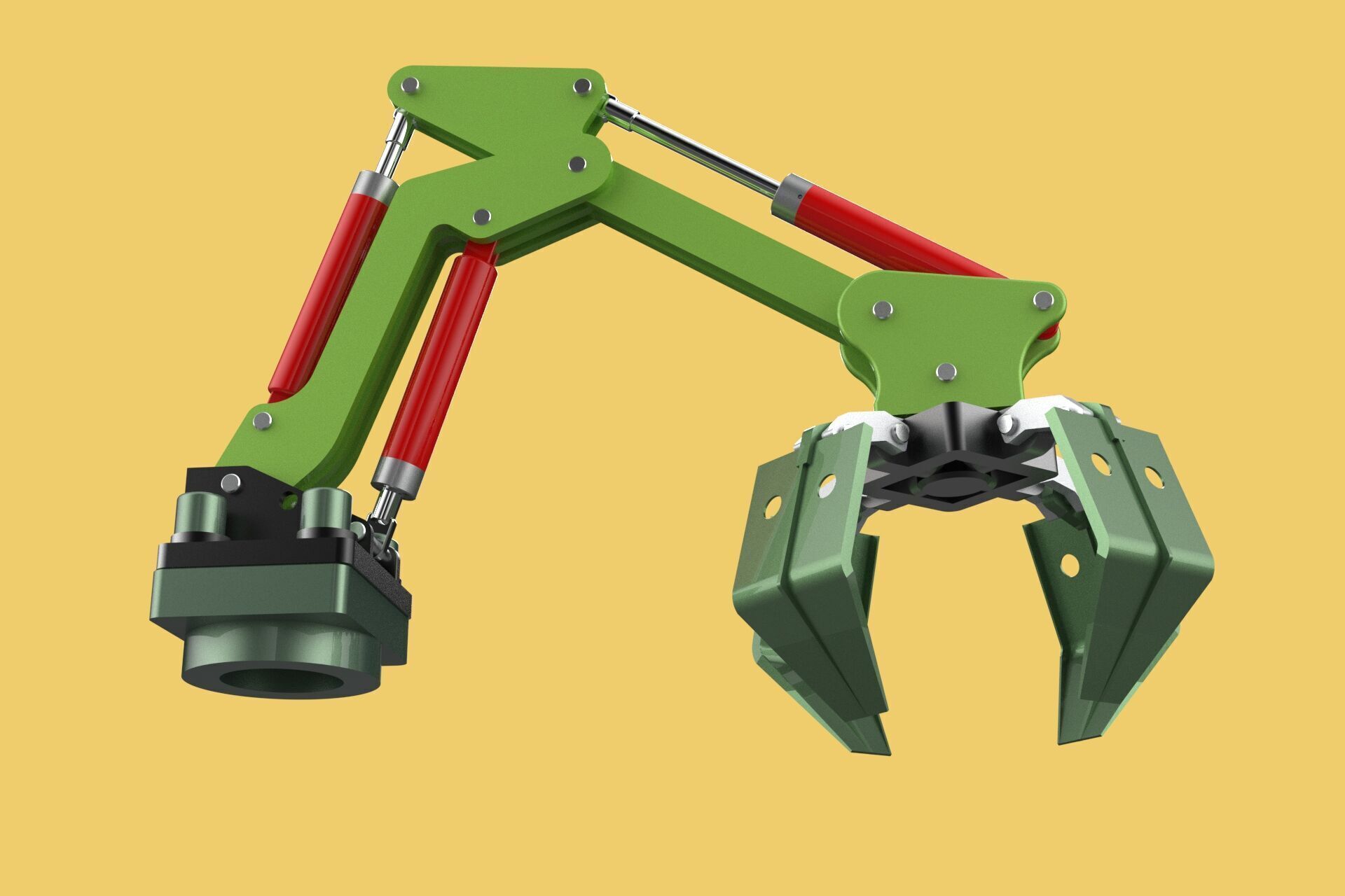 HYDRAULIC WOOD LOG TREE LOADER GRAB CRANE LIFTING GRABBER JAWS 3D model_16