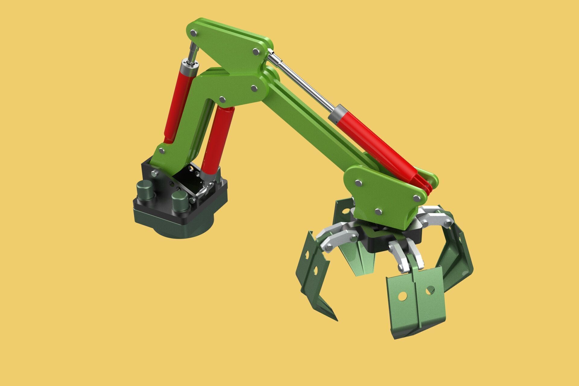 HYDRAULIC WOOD LOG TREE LOADER GRAB CRANE LIFTING GRABBER JAWS 3D model_6
