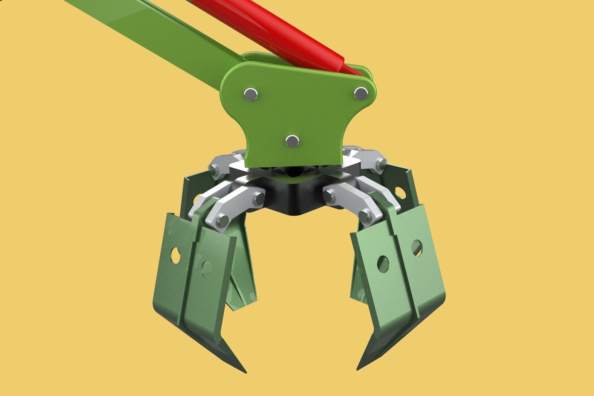 HYDRAULIC WOOD LOG TREE LOADER GRAB CRANE LIFTING GRABBER JAWS 3D model_10