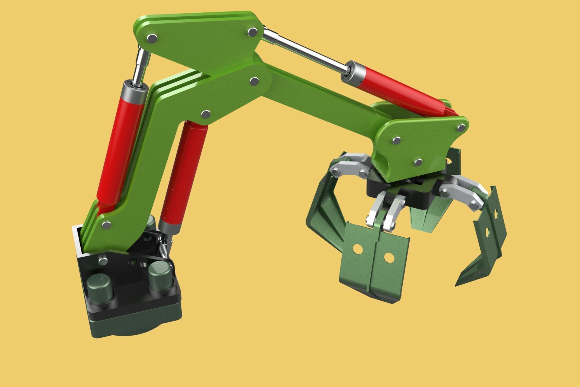 HYDRAULIC WOOD LOG TREE LOADER GRAB CRANE LIFTING GRABBER JAWS 3D model_5