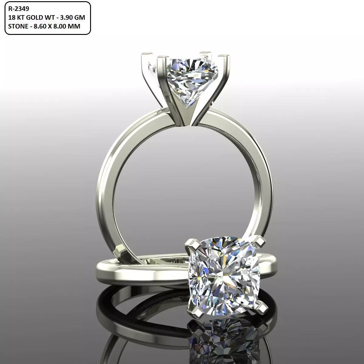 Solitaire Ring 3D print model_0