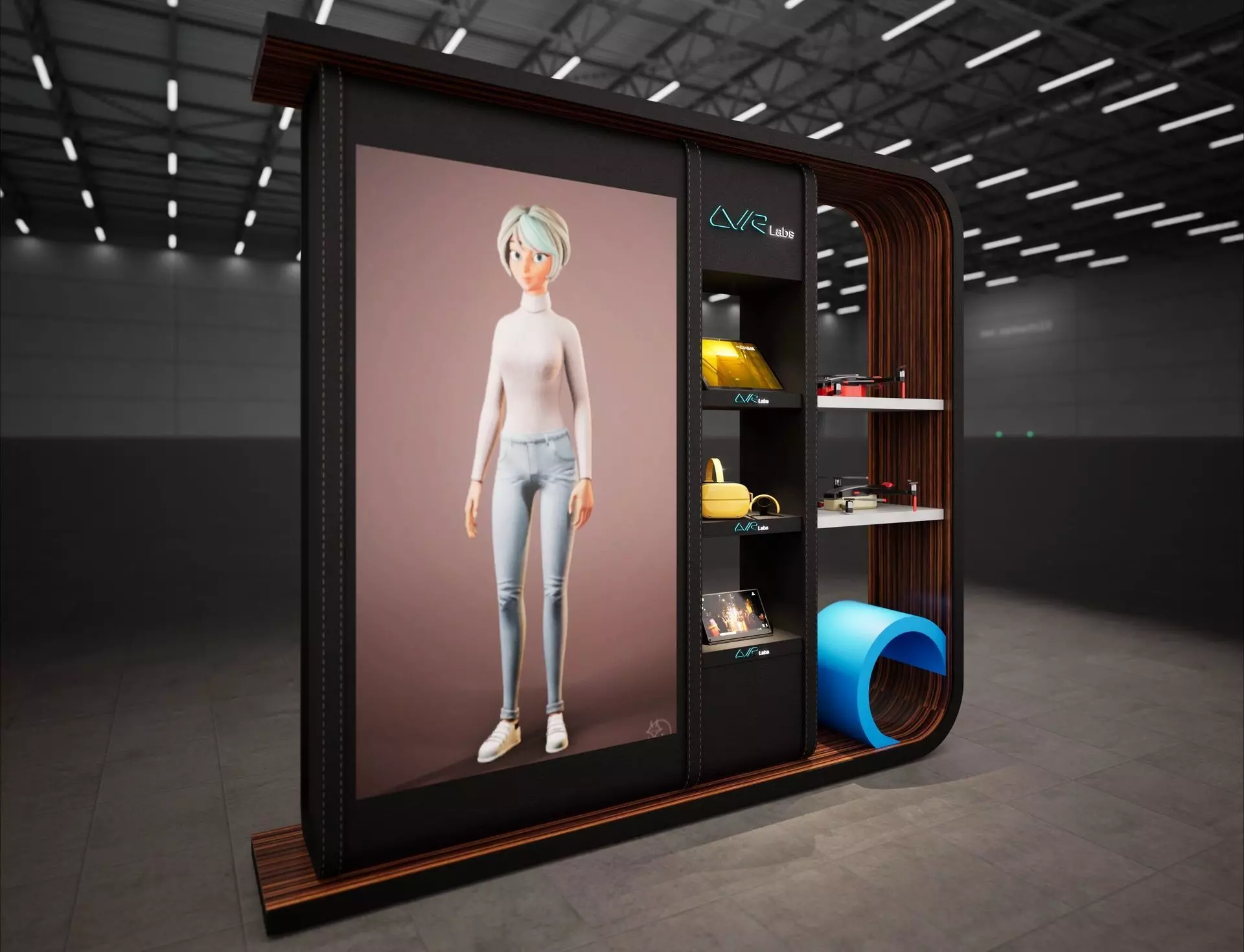 kiosk design Low-poly 3D model_0