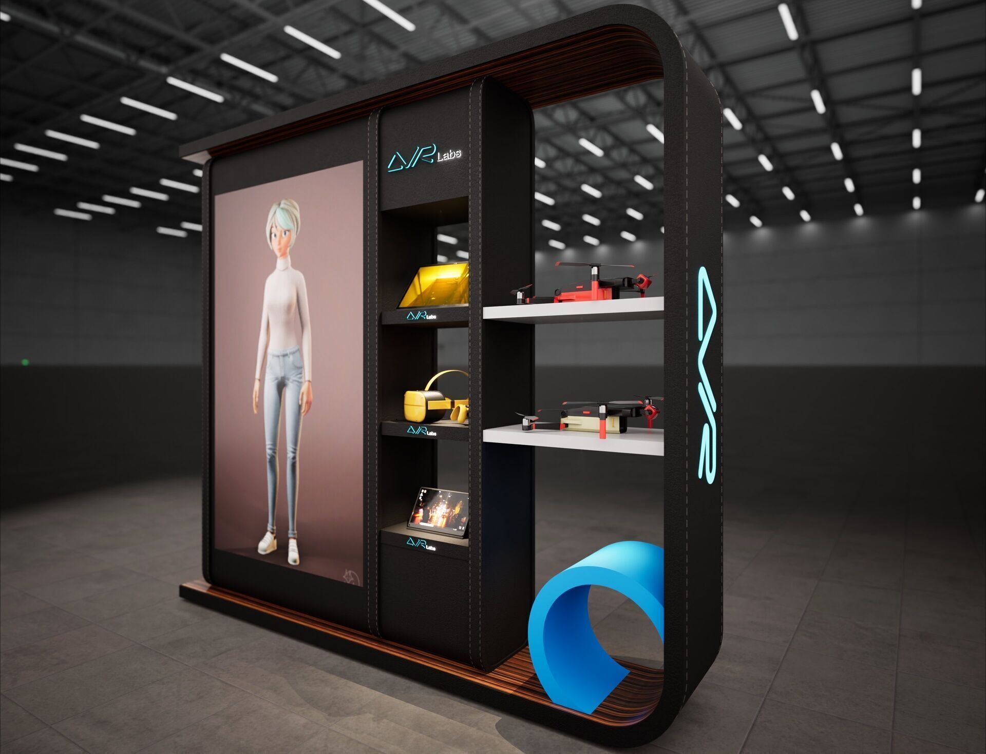 kiosk design Low-poly 3D model_2