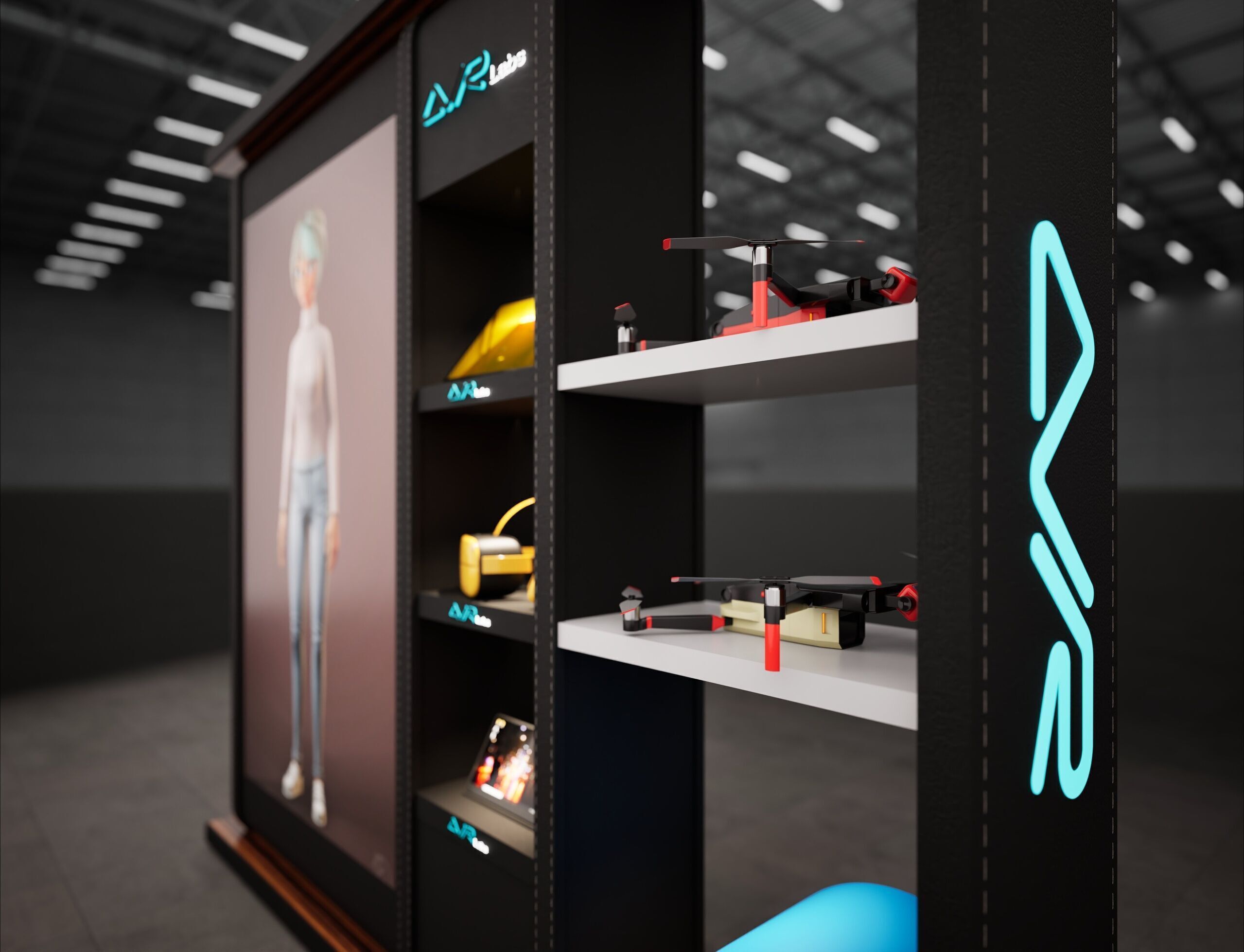 kiosk design Low-poly 3D model_1