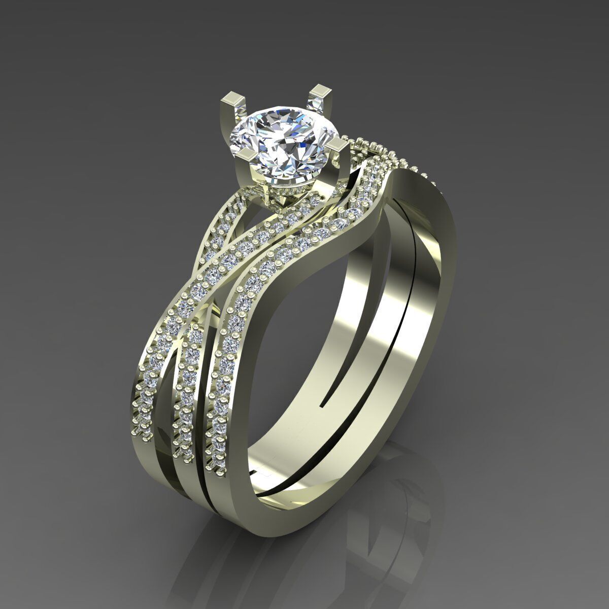 Solitaire Ring 3D print model_2
