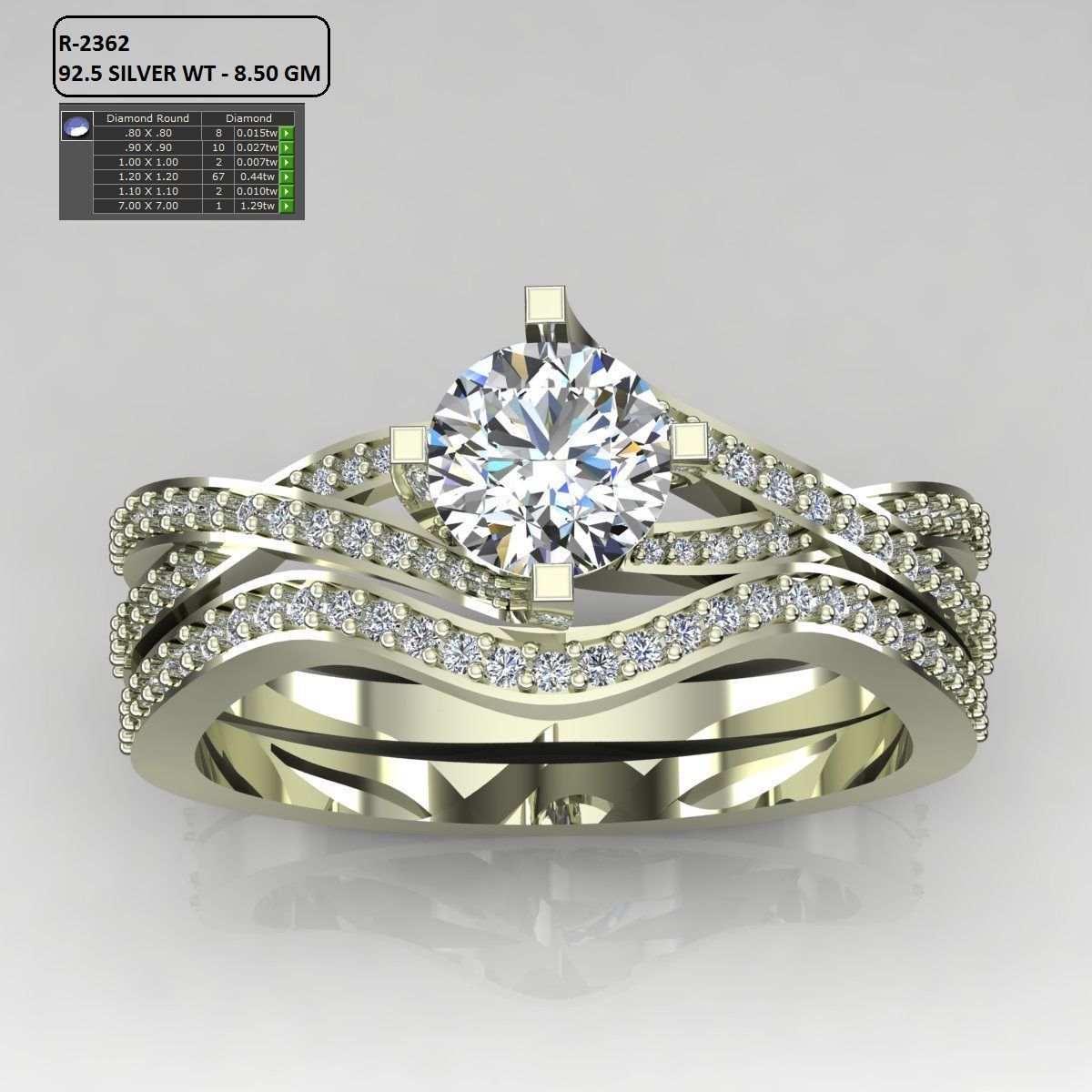 Solitaire Ring 3D print model_1
