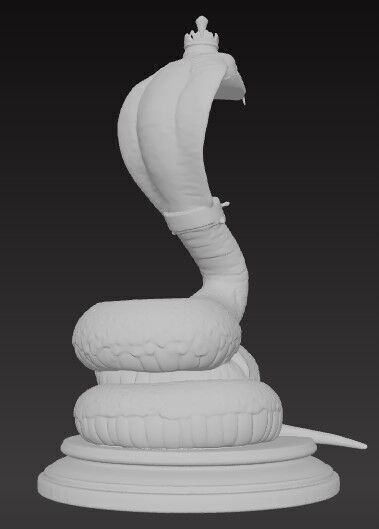 Victorian Style King Cobra Sculpture 3D Model STL FBX OBJ GLB 3D print model_5