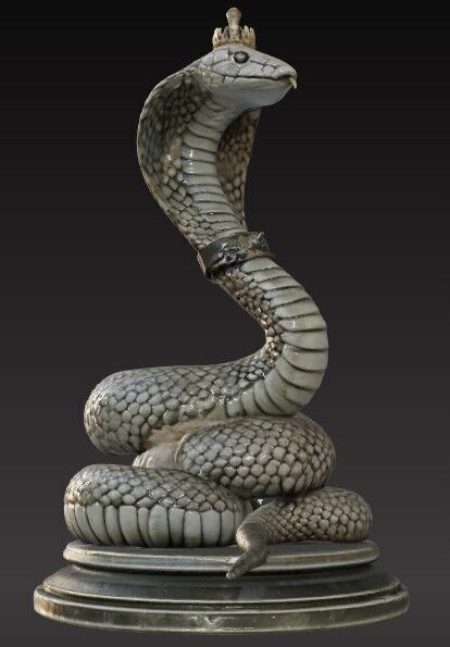 Victorian Style King Cobra Sculpture 3D Model STL FBX OBJ GLB 3D print model_9