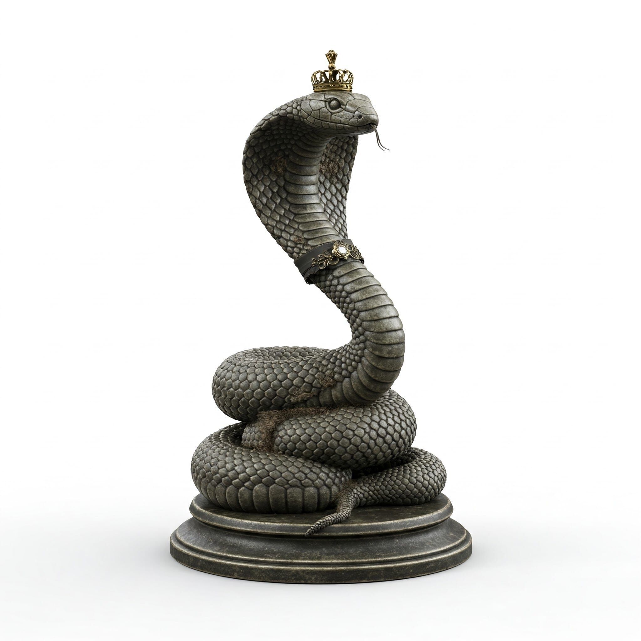 Victorian Style King Cobra Sculpture 3D Model STL FBX OBJ GLB 3D print model_15