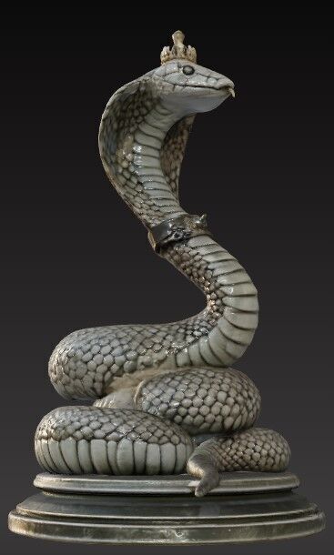 Victorian Style King Cobra Sculpture 3D Model STL FBX OBJ GLB 3D print model_11