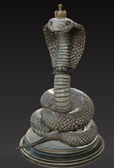 Victorian Style King Cobra Sculpture 3D Model STL FBX OBJ GLB 3D print model_12