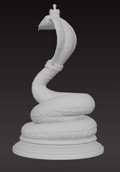 Victorian Style King Cobra Sculpture 3D Model STL FBX OBJ GLB 3D print model_6
