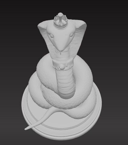 Victorian Style King Cobra Sculpture 3D Model STL FBX OBJ GLB 3D print model_3