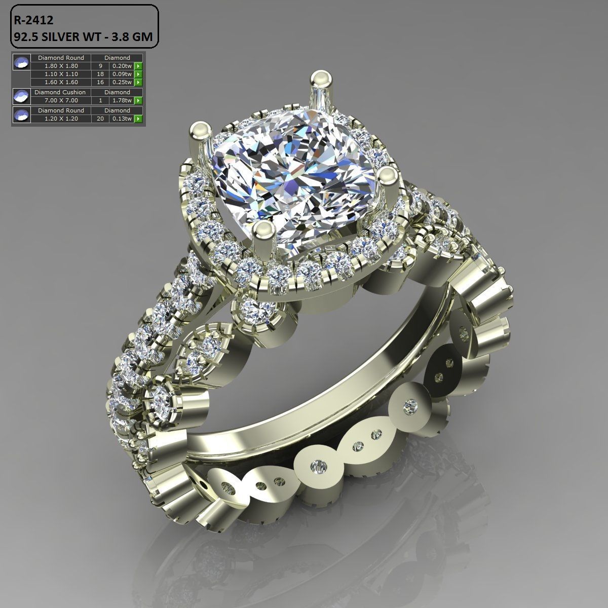 Solitaire Ring 3D print model_1