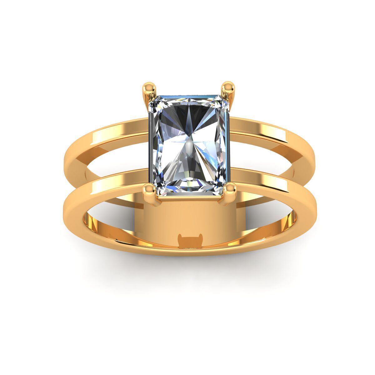 Solitaire Ring 3D print model_2