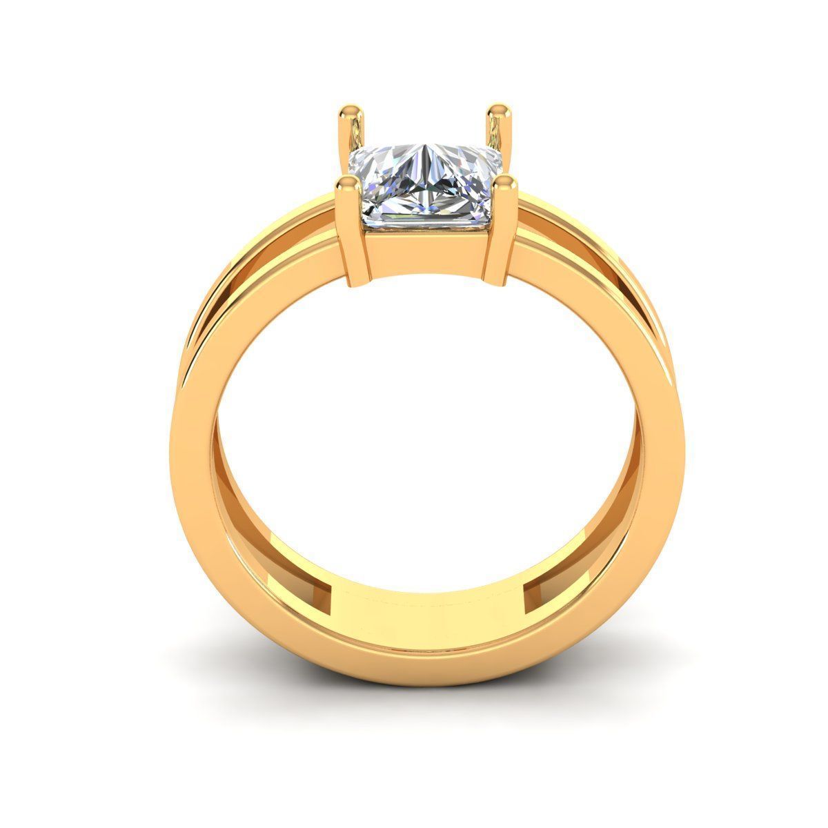 Solitaire Ring 3D print model_1