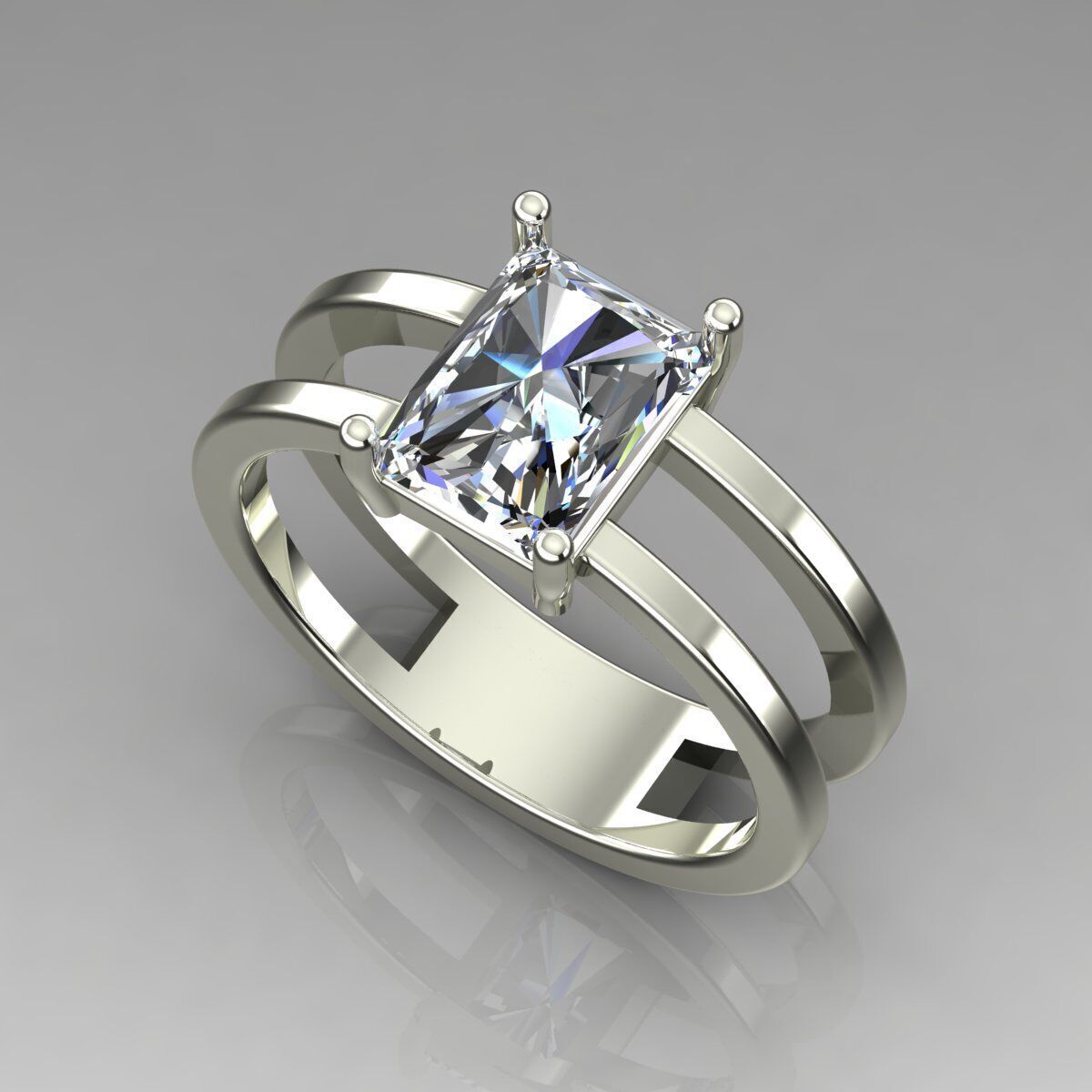 Solitaire Ring 3D print model_5
