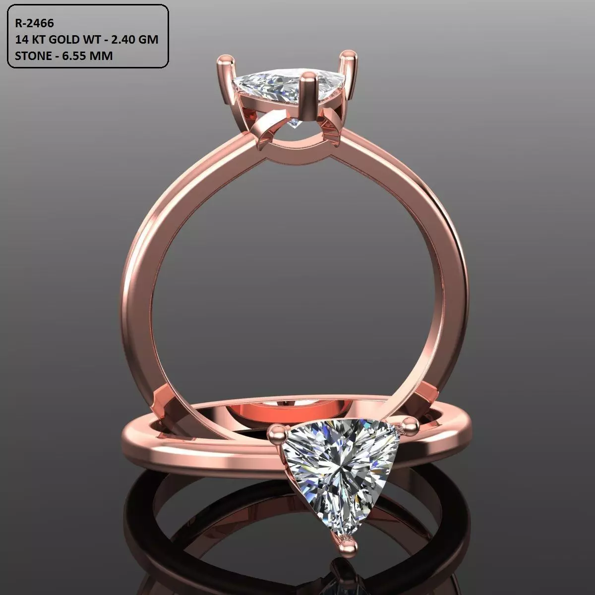 Solitaire Ring 3D print model_0